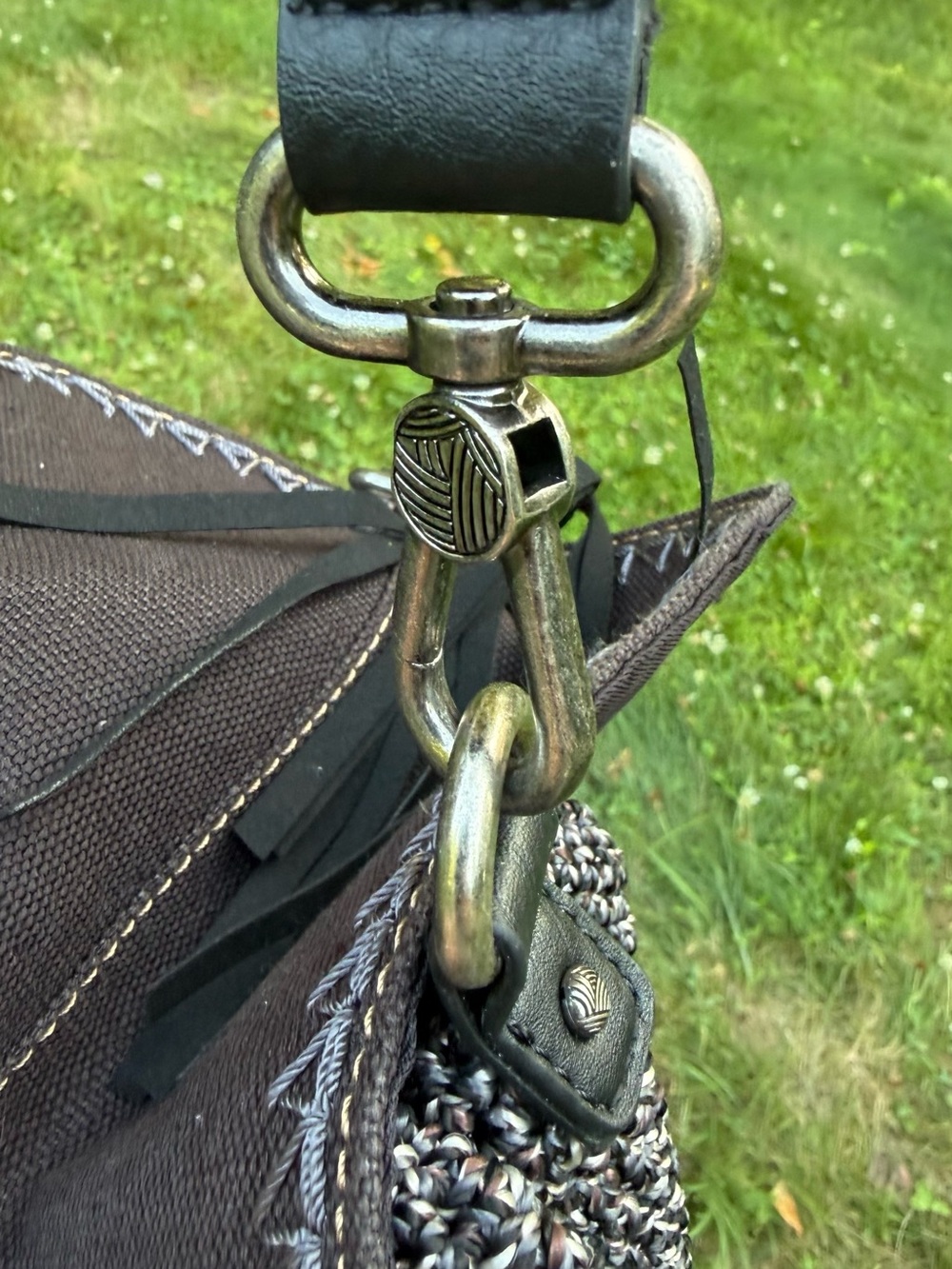 The Sak Crochet Convertible Backpack Boho Knit Shoulder Bag - Picture 10 of 16